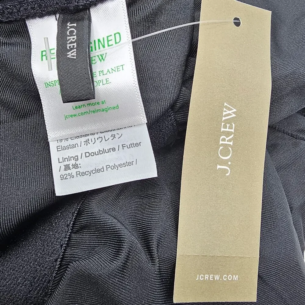 J, Crew Woman size 22 Ribbed Square neck One Piece Swimsuit Black Scoop Back NEW